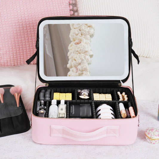 LED Lit Portable Makeup Organizer