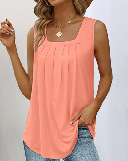 Casual Cotton Square Neck Tank