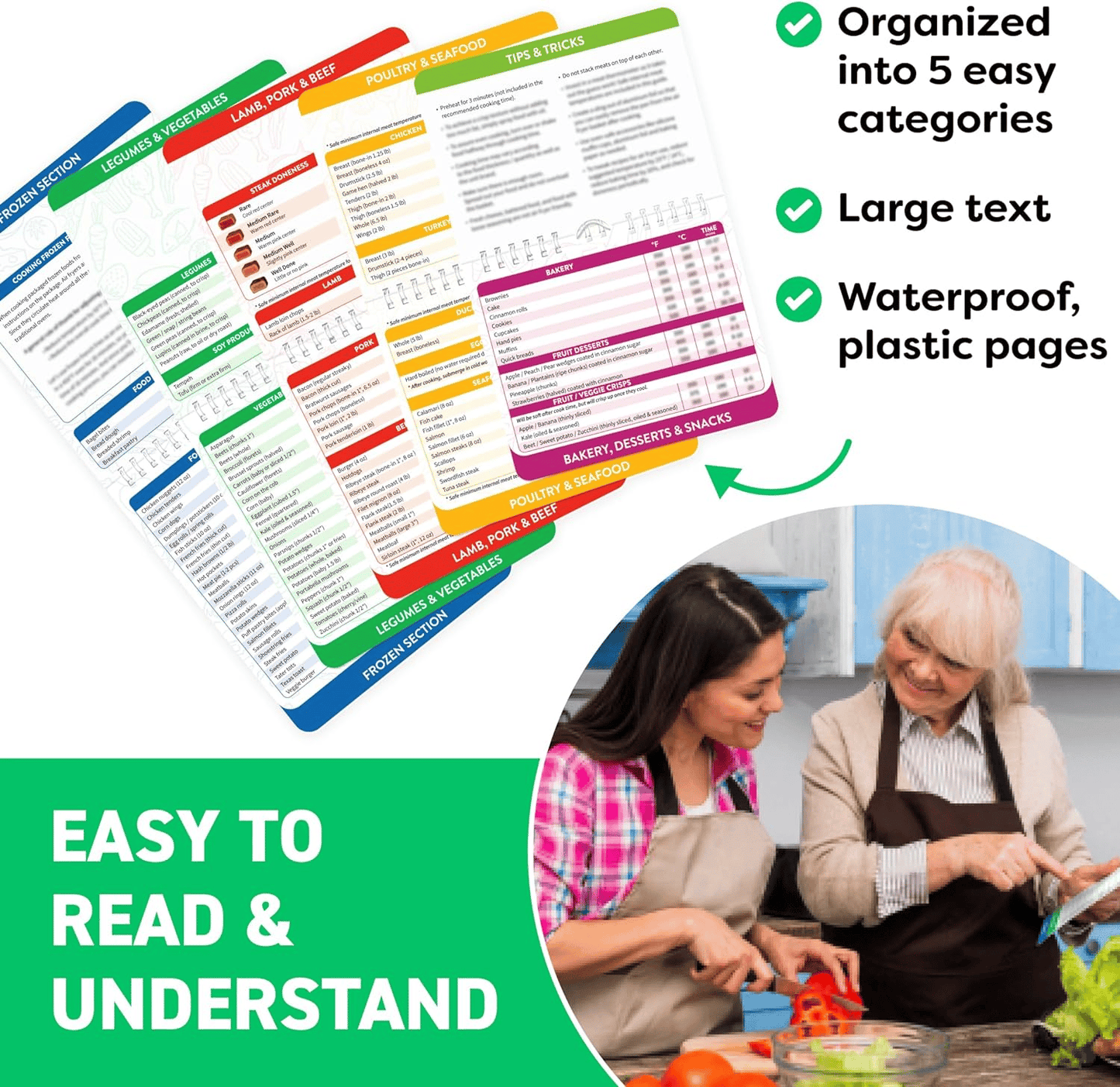 Easy Air Fryer Cooking Magnet Guide