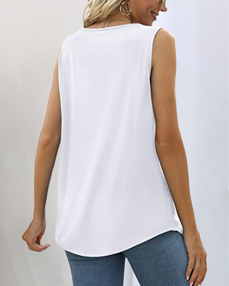 Casual Cotton Square Neck Tank