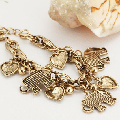 Elephant Charm Family Bond Anklet