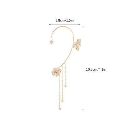 Sparkling Butterfly Tassel Earrings