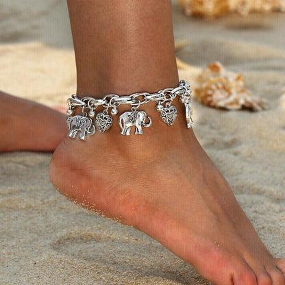 Elephant Charm Family Bond Anklet