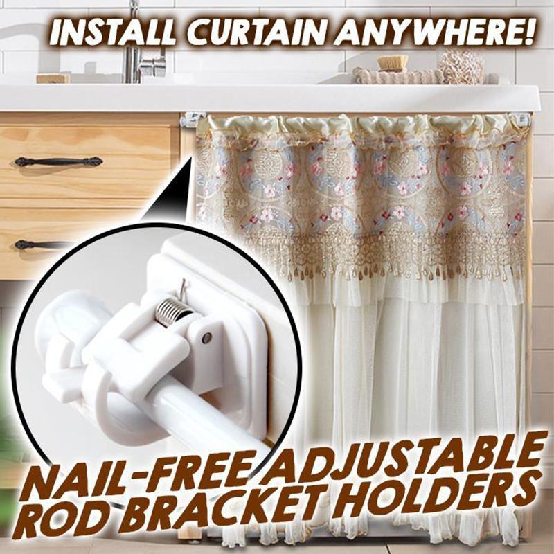 Easy Install Adhesive Curtain Rod Holders