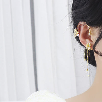 Sparkling Butterfly Tassel Earrings