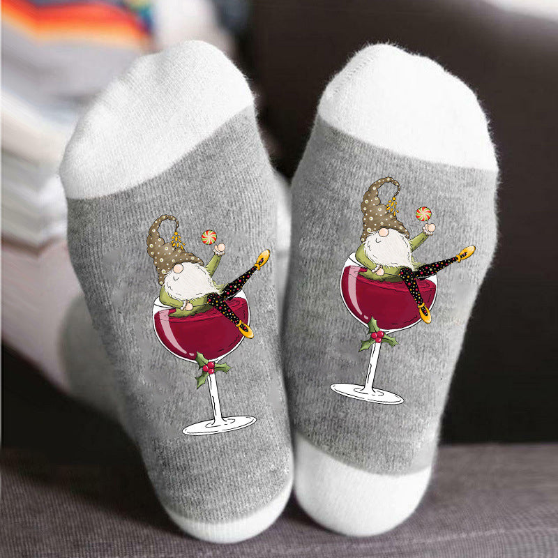 Wine Lover's Cozy Crew Socks