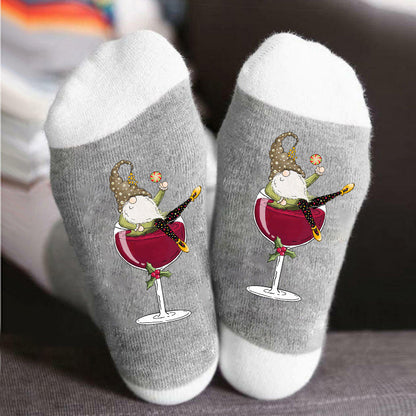 Wine Lover's Cozy Crew Socks