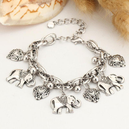 Elephant Charm Family Bond Anklet