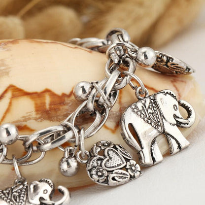 Elephant Charm Family Bond Anklet