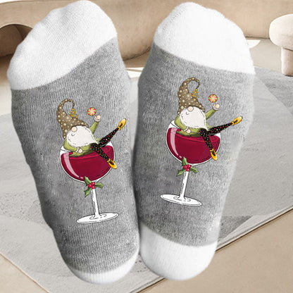 Wine Lover's Cozy Crew Socks