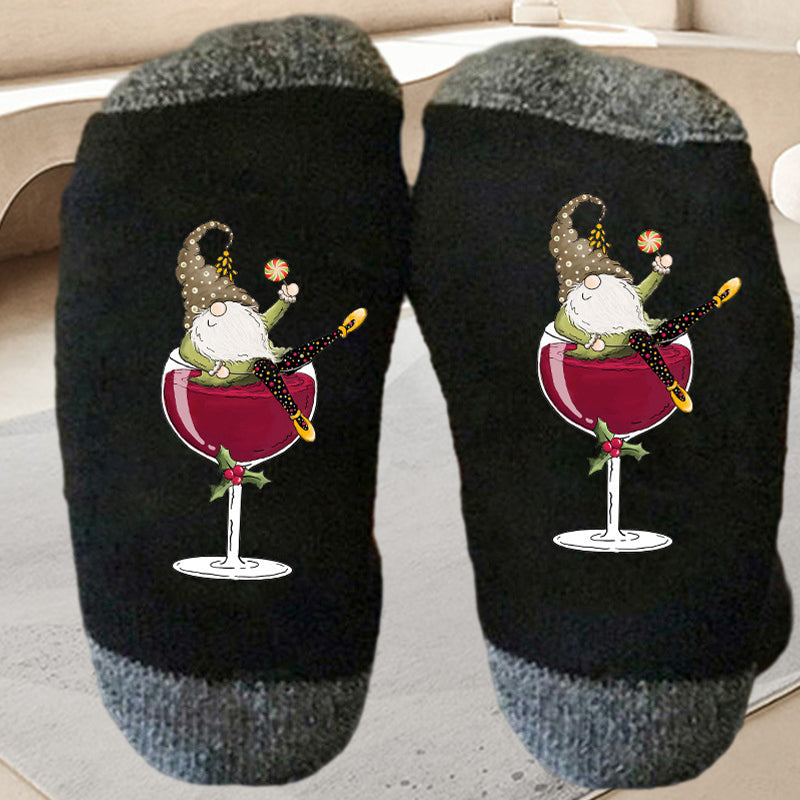 Wine Lover's Cozy Crew Socks