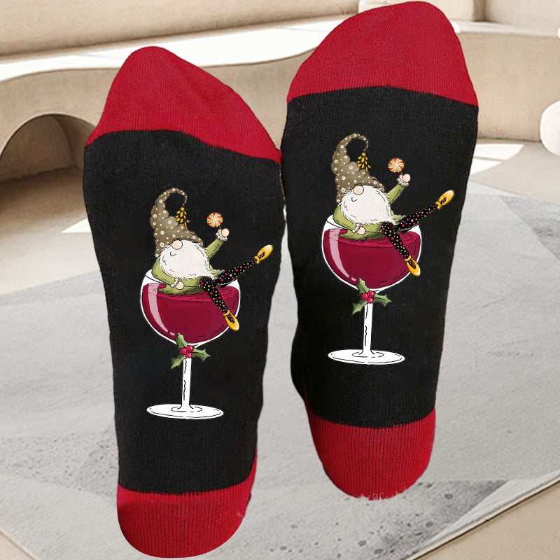 Wine Lover's Cozy Crew Socks