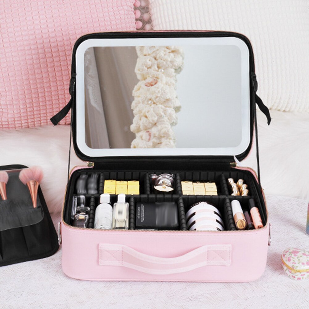 LED Lit Portable Makeup Organizer