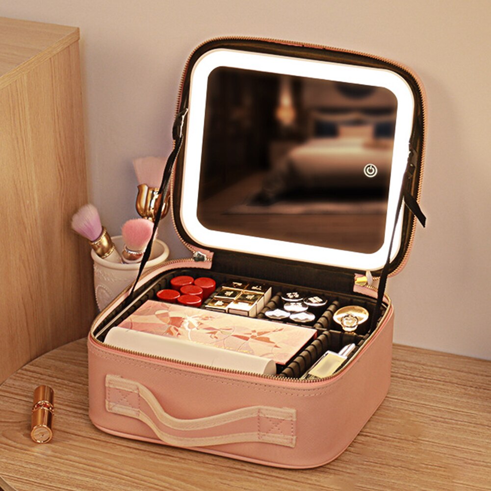 LED Lit Portable Makeup Organizer
