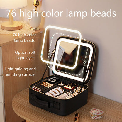 LED Lit Portable Makeup Organizer