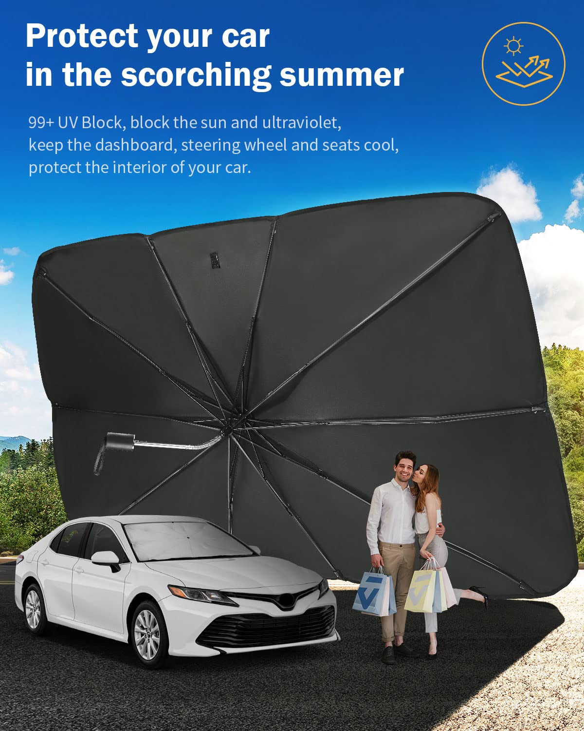 Easy Cool Car Shade Umbrella